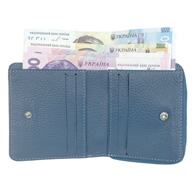 Невеликий жіночий гаманець з натуральної шкіри Karya 2012-093 блакитного кольору
