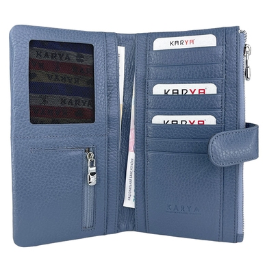 Жіночий гаманець Karya на магнітній кнопці KR1129-093 блакитного кольору