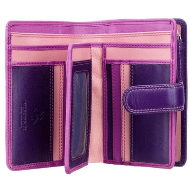 Жіночий гаманець з натуральної шкіри з RFID Visconti Rainbow Fiji RB51 Berry Multi