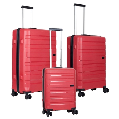 Комплект чемоданов CONWOOD из полипропилена на 4-х колесах PPT002, Червоний