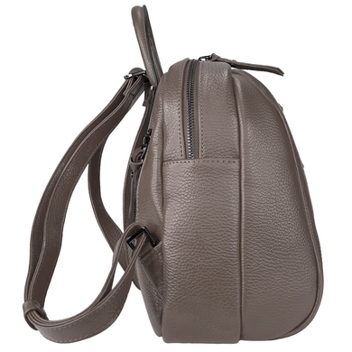 Шкіряний рюкзак Karya на один відділ KR6023-51 кольору таупе, Чорний, Зерниста