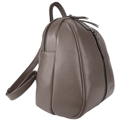 Шкіряний рюкзак Karya на один відділ KR6023-51 кольору таупе, Чорний, Зерниста