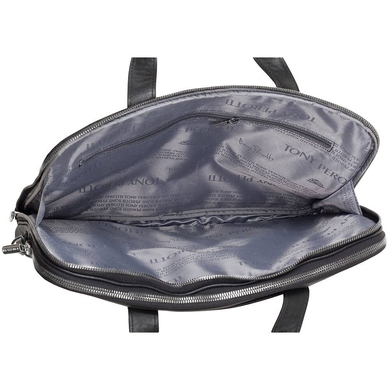 Мужская сумка-портфель из натуральной кожи Tony Perotti NEW Contatto 9957-39 черная