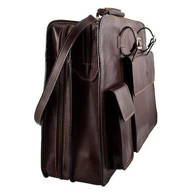 Мужской портфель из натуральной кожи Tony Perotti italico 8021 коричневый