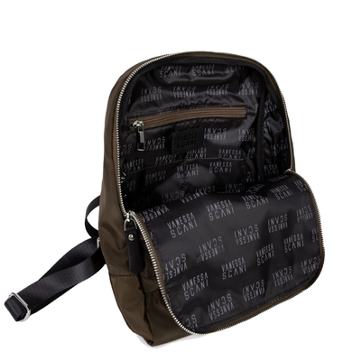 Жіночий текстильний рюкзак Vanessa Scani з натуральною шкірою V005 табачний, Коричневий