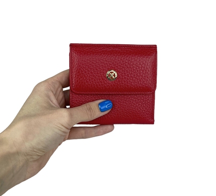 Малий гаманець на кнопці Tergan із зернистої шкіри TG5627 червоного кольору