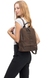 Женский текстильный рюкзак Vanessa Scani с натуральной кожей V005 табачный, Коричневый
