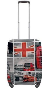Чехол защитный для малого чемодана из неопрена S Лондон коллаж 8003-0433, Мультицвет-800