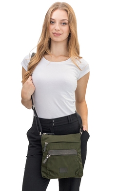 Женская текстильная сумка Vanessa Scani с натуральной кожей V023 хаки, Хаки