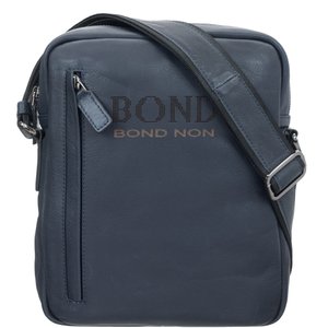 Мужская сумка Bond NON из натуральной телячьей кожи 1161-49 темно-синего цвета
