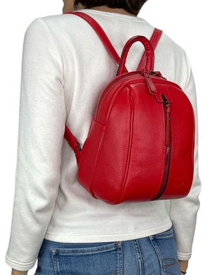 Шкіряний рюкзак Karya на один відділ KR6023-46 червоного кольору, Чорний, Зерниста