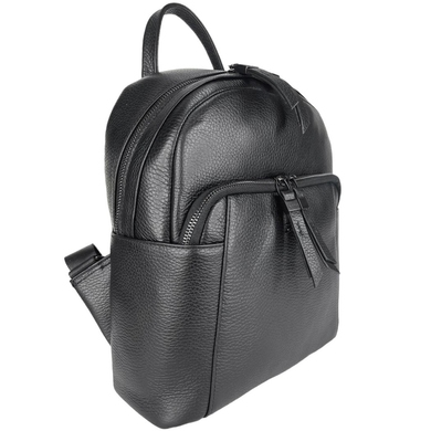 Женский рюкзак на один отдел из натуральной кожи Karya 6008-45 черного цвета, Черный, Зернистая