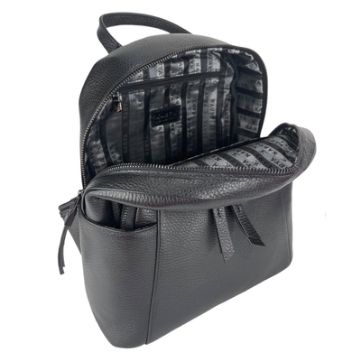 Жіночий рюкзак на один відділ з натуральної шкіри Karya 6008-45 чорного кольору, Чорний, Зерниста