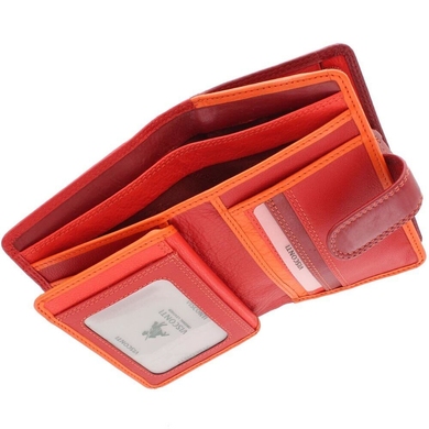 Женский кошелек из натуральной кожи с RFID Visconti Rainbow Fiji RB51 Red Multi
