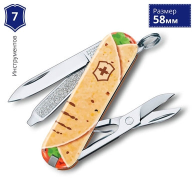 Складаний ніж-брелок мініатюрний Victorinox Classic LE Mexican Tacos 0.6223.L1903