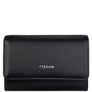 Шкіряний середній гаманець Tergan із зернистої шкіри TG5730 чорного кольору