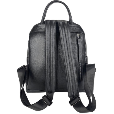 Жіночий рюкзак на один відділ з натуральної шкіри Karya 6008-45 чорного кольору, Чорний, Зерниста