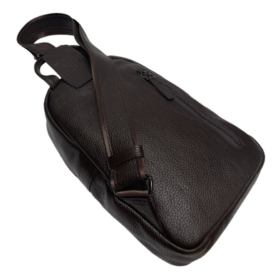 Рюкзак-слінг Bond NON з натуральної телячої шкіри 1195-286 коричневого кольору, Коричневий, Зерниста