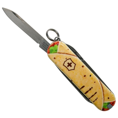 Складной нож-брелок миниатюрный Victorinox Classic LE Mexican Tacos 0.6223.L1903
