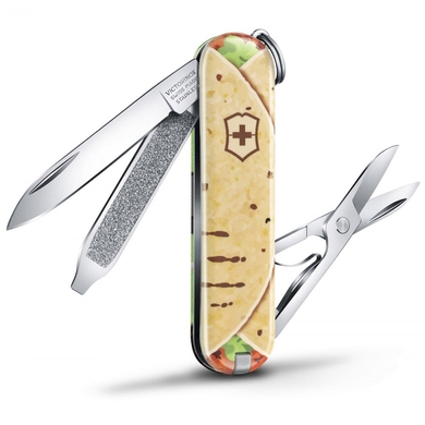 Складной нож-брелок миниатюрный Victorinox Classic LE Mexican Tacos 0.6223.L1903