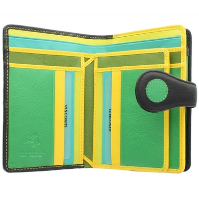Жіночий гаманець з натуральної шкіри Visconti Polka Saturn P1 Lily Pad