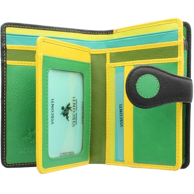 Жіночий гаманець з натуральної шкіри Visconti Polka Saturn P1 Lily Pad