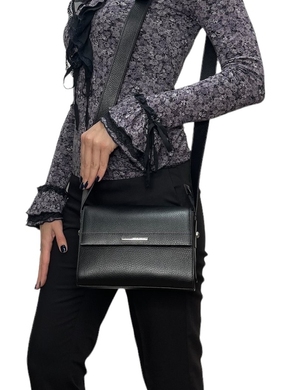 Малая женская сумка Karya из натуральной кожи 2375-45 черного цвета, Черный