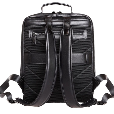 Шкіряний рюкзак на два відділи Tony Bellucci TB1191-1-1 чорного кольору, Чорний, Гладка