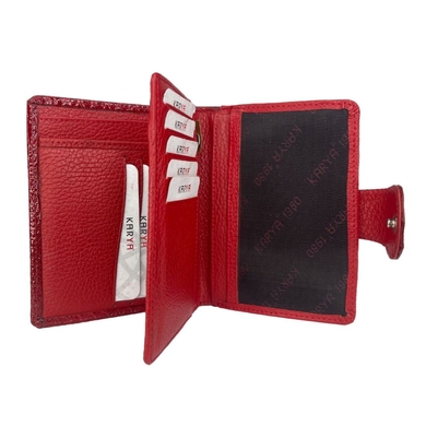 Жіночий гаманець з натуральної шкіри з лаком Karya 2015-019-2 червоного кольору