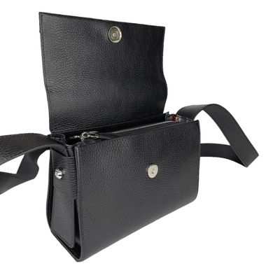 Малая женская сумка Karya из натуральной кожи 2375-45 черного цвета, Черный
