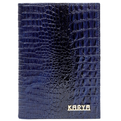 Обложка на паспорт из натуральной кожи Karya 094-504 темно-синего цвета, Темно-синий