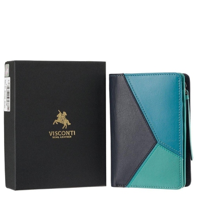 Жіночий гаманець з натуральної шкіри Visconti Barcelona Rosa BRC97 Blue Bell