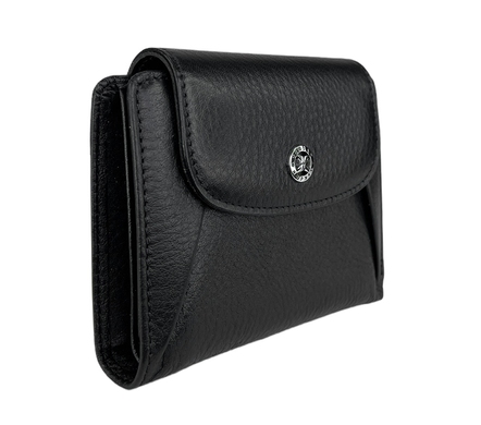 Кожаный средний кошелек Tergan из зернистой кожи TG5714 черного цвета