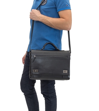 Мужская сумка-портфель Bond NON из натуральной телячьей кожи BN1109-281 черная