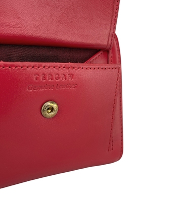Шкіряний малий гаманець Tergan з гладкої шкіри TG5674 червоного кольору