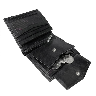 Кишенькове чоловіче портмоне з натуральної шкіри Karya 0991-1 чорного кольору, Чорний