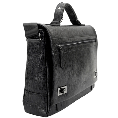 Чоловіча сумка-портфель Bond NON з натуральної телячої шкіри BN1109-281 чорна