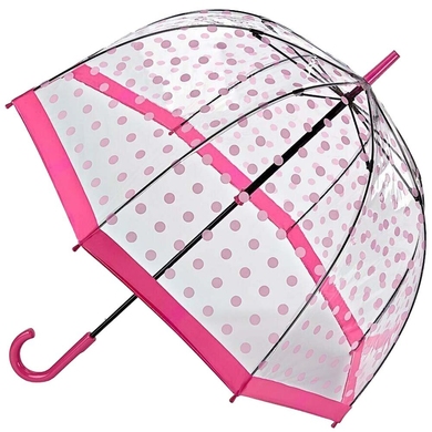 Зонт-трость женский Fulton Birdcage-2 L042 Pink Polka (Розовый горох)