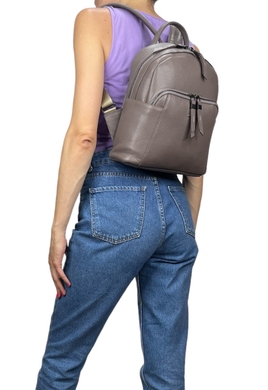 Жіночий рюкзак на один відділ з натуральної шкіри Karya 6008-51 кольору таупе, Бежевий, Зерниста