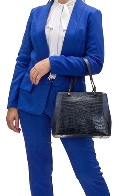 Жіноча сумка з натуральної шкіри Karya 226-44 темно-синього кольору, Темно-синій