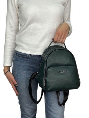 Женский кожаный рюкзак Tony Bellucci на один отдел TB0687-1005 зеленый, Зеленый, Зернистая