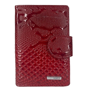 Жіночий гаманець з натуральної шкіри з лаком Karya 2015-019-3 червоного кольору