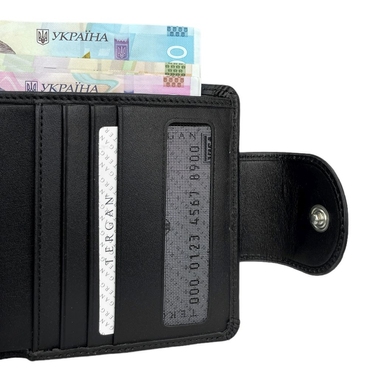 Кожаный малый кошелек Tergan из гладкой кожи TG5674 черного цвета