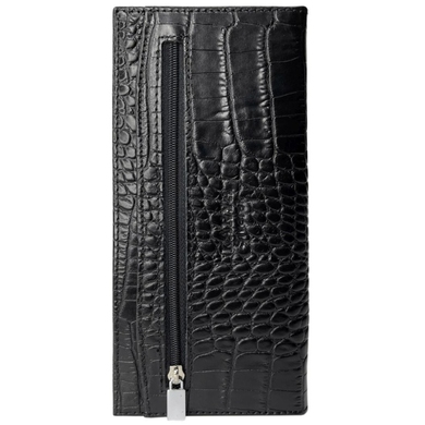 Чоловіче вертикальне портмоне з натуральної шкіри Karya 0969-53 чорного кольору, Чорний