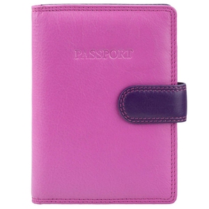 Обложка на паспорт из натуральной кожи с RFID Visconti Rainbow Sumba RB75 Berry Multi, Berry Multi (Фиолетово-розовый мультицвет)