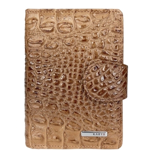 Жіночий гаманець з натуральної шкіри з лаком Karya 2015-543-1 карамельного кольору