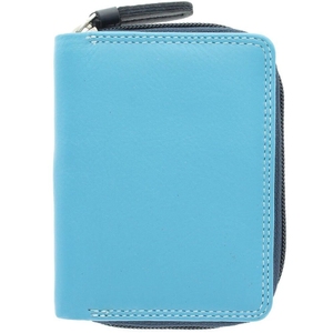 Жіночий гаманець з натуральної шкіри з RFID Visconti Rainbow Hawaii RB53 Blue Multi