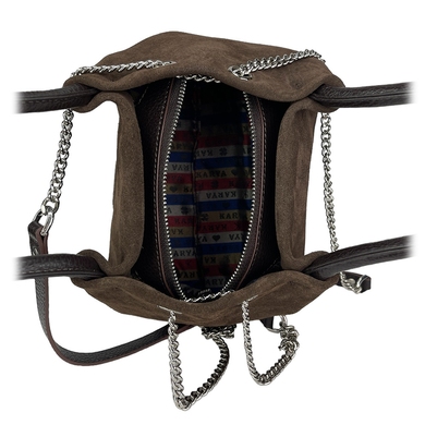 Жіноча замшева сумка Karya малого розміру KR2368-4 коричневого кольору, Коричневий