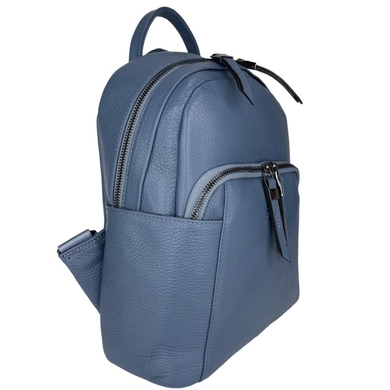 Жіночий рюкзак на один відділ з натуральної шкіри Karya 6008-093 джинсового кольору, Синій, Зерниста