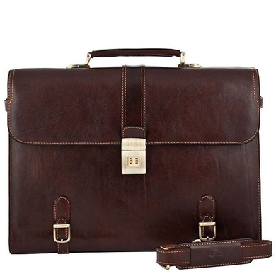 Чоловічий портфель з натуральної шкіри Tony Perotti italico 8156-42 коричневий